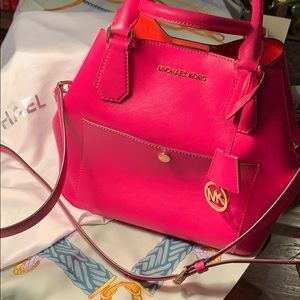 Michael Kors Hot Pink Crossbody Convertible Bag